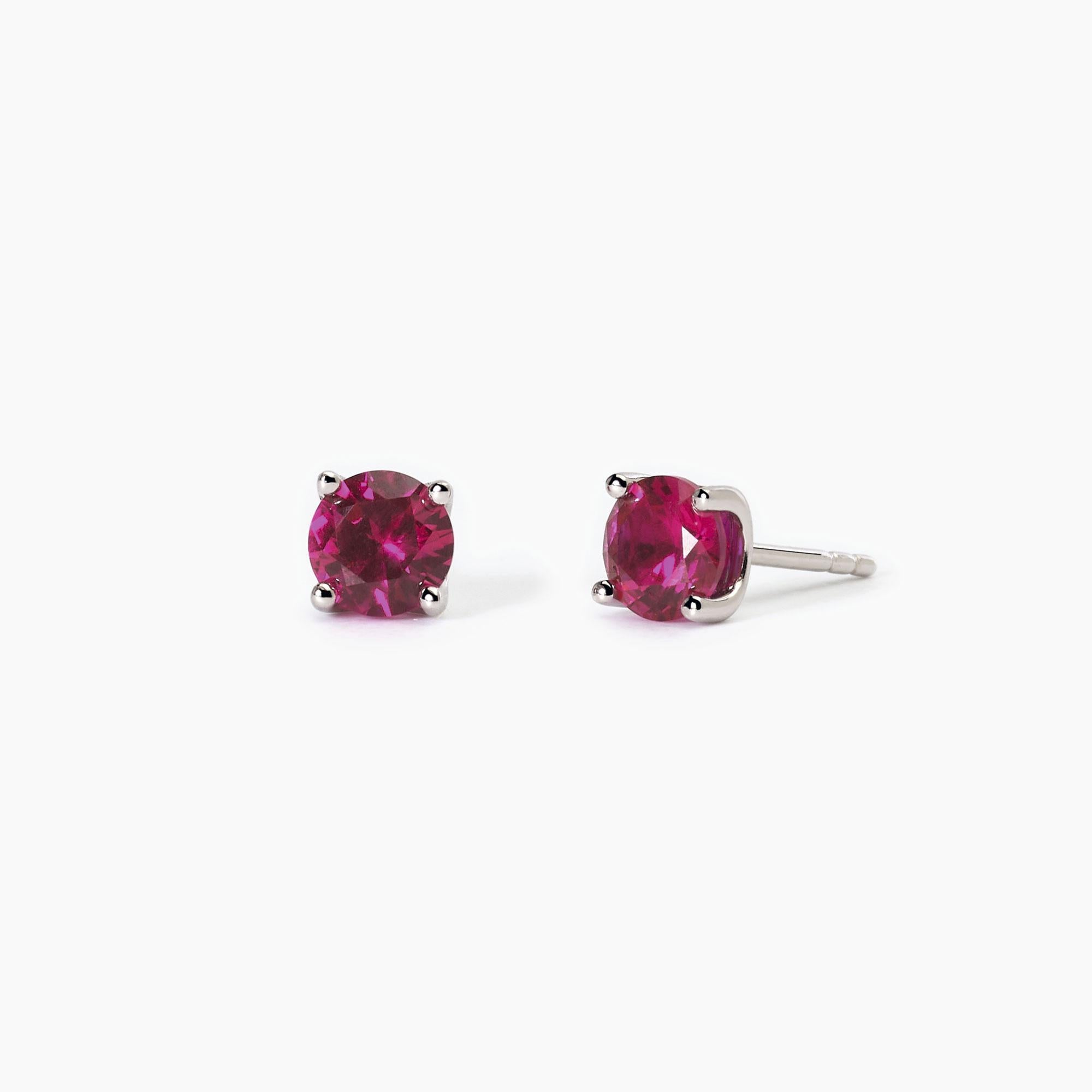 Orecchini Mabina in argento con rubini sintetici