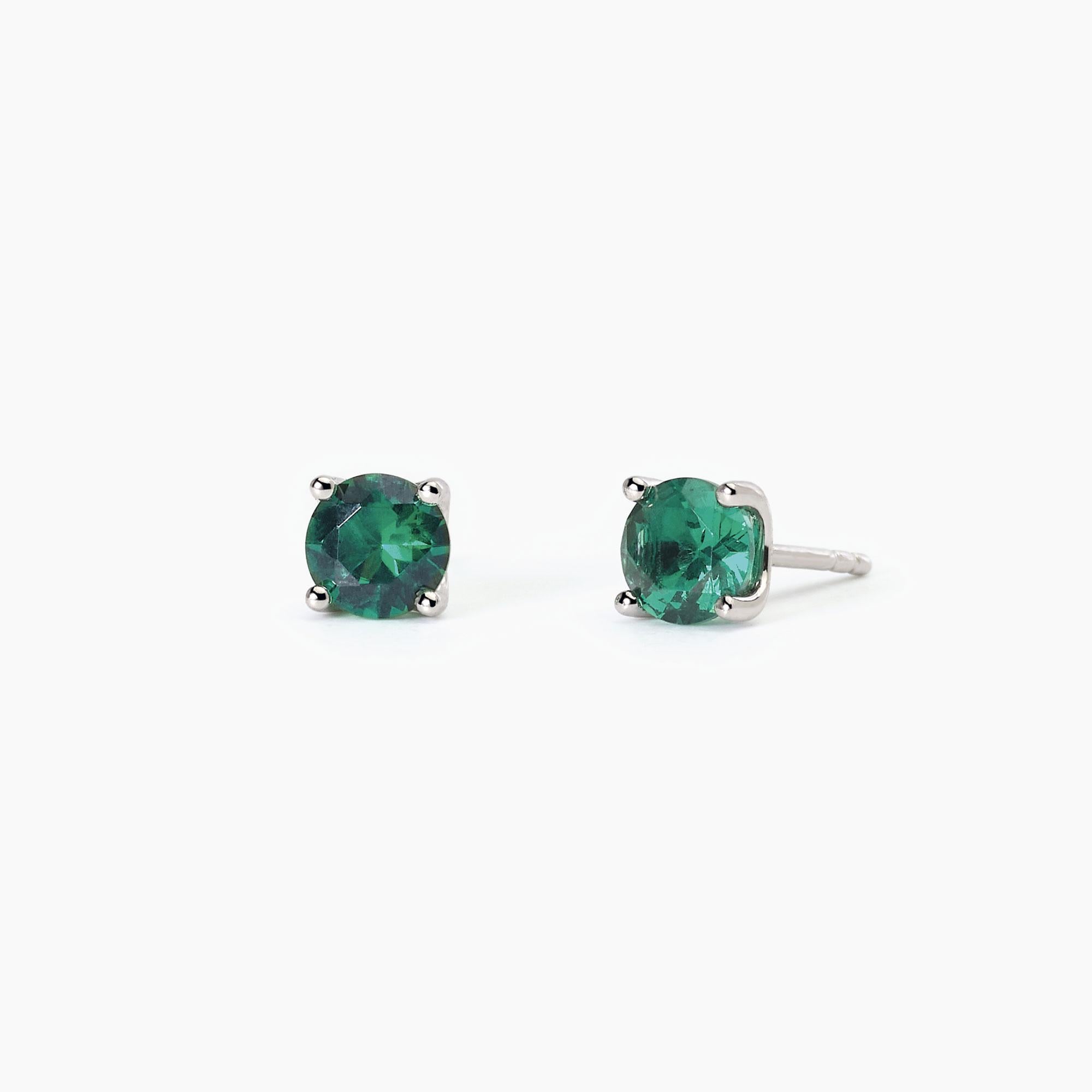 Orecchini Mabina in argento con smeraldi sintetici