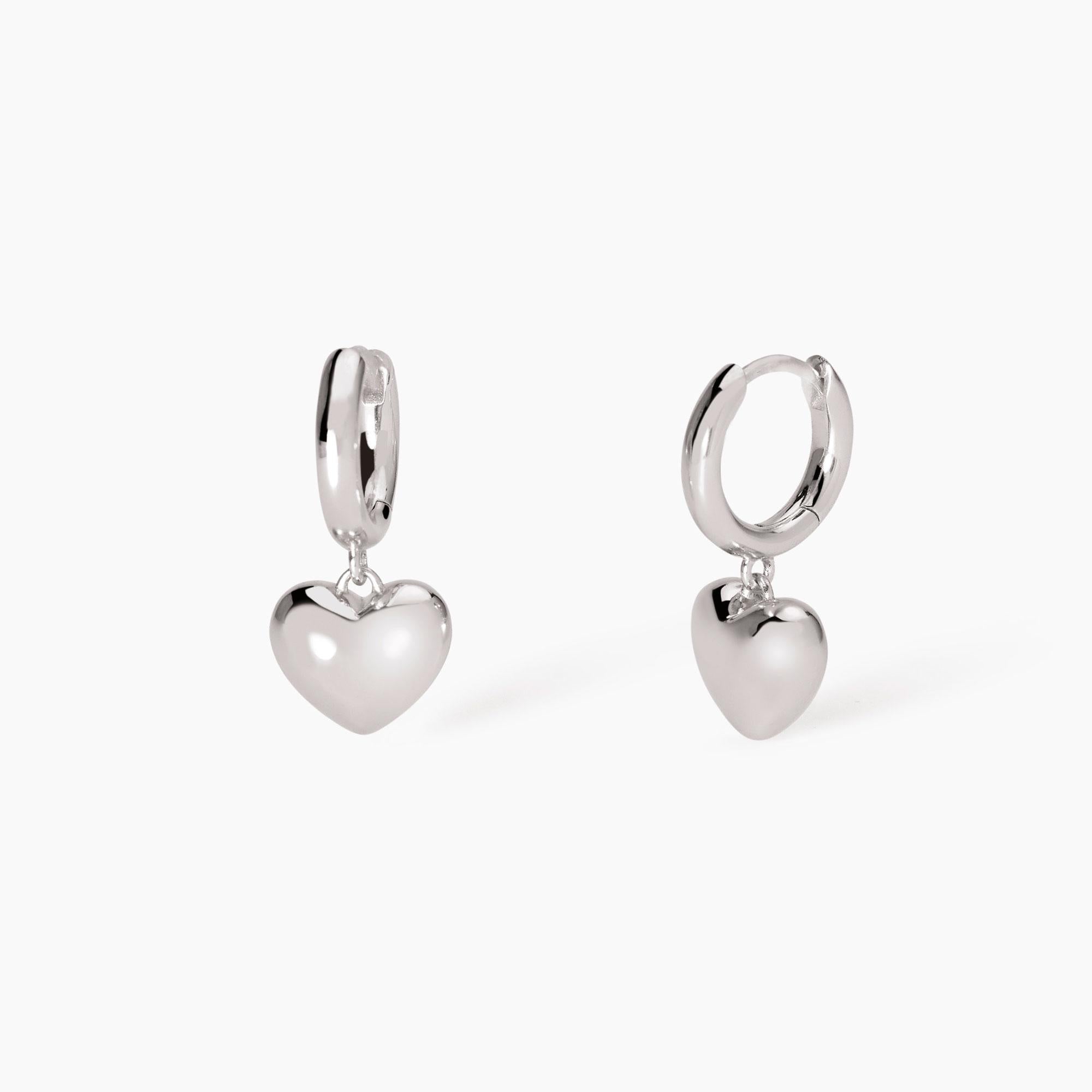 Orecchini Mabina in argento con cuori pendenti