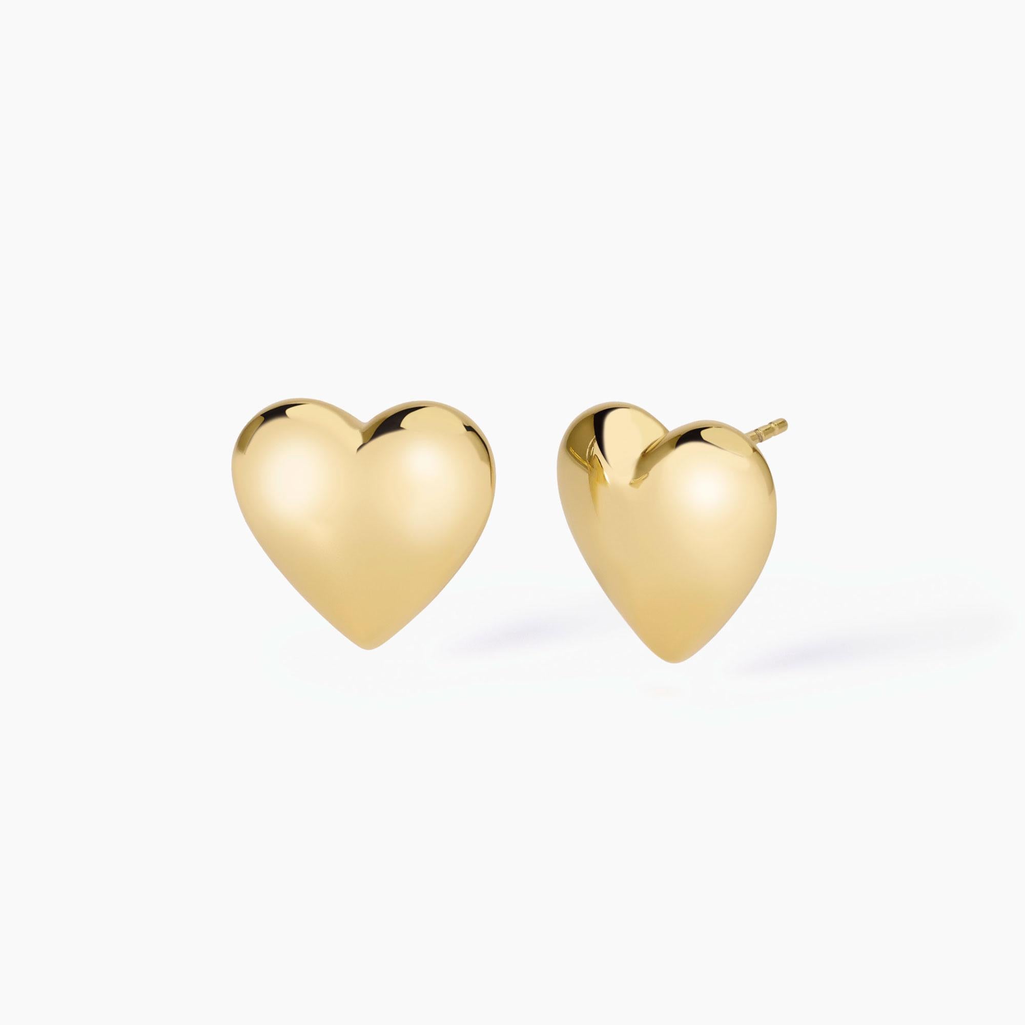 Orecchini Mabina in argento laminato giallo con cuore
