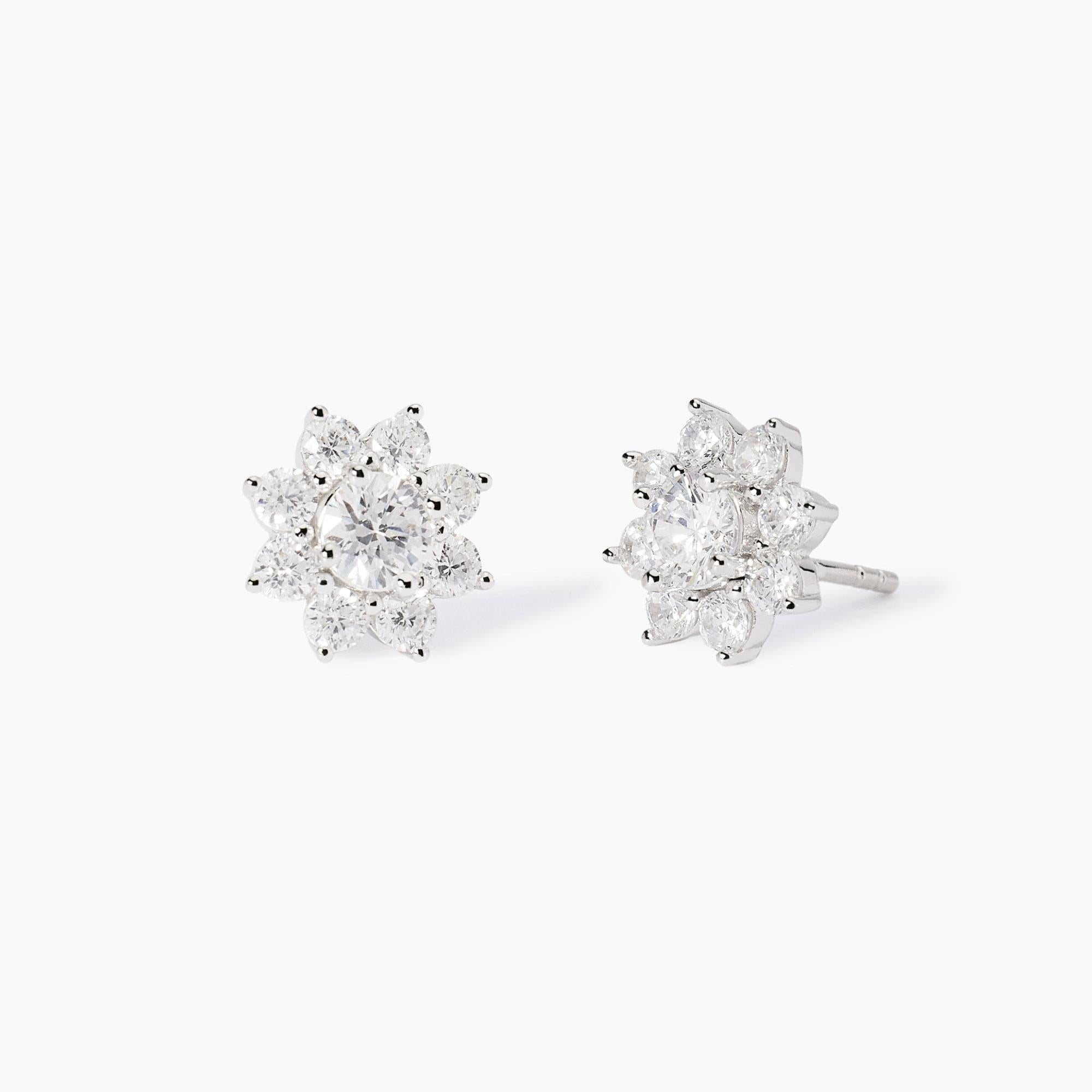 Orecchini Mabina in argento con fiore di zirconi