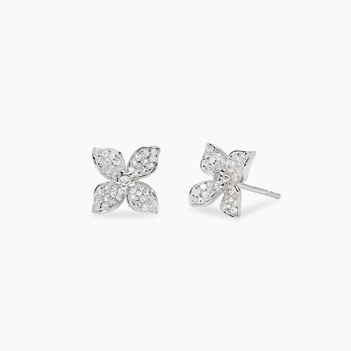 Orecchini Mabina in argento con fiore di zirconi