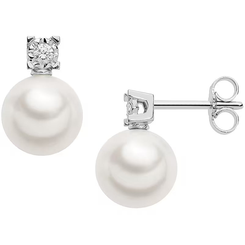 Orecchini Morellato in oro bianco con perla e diamante