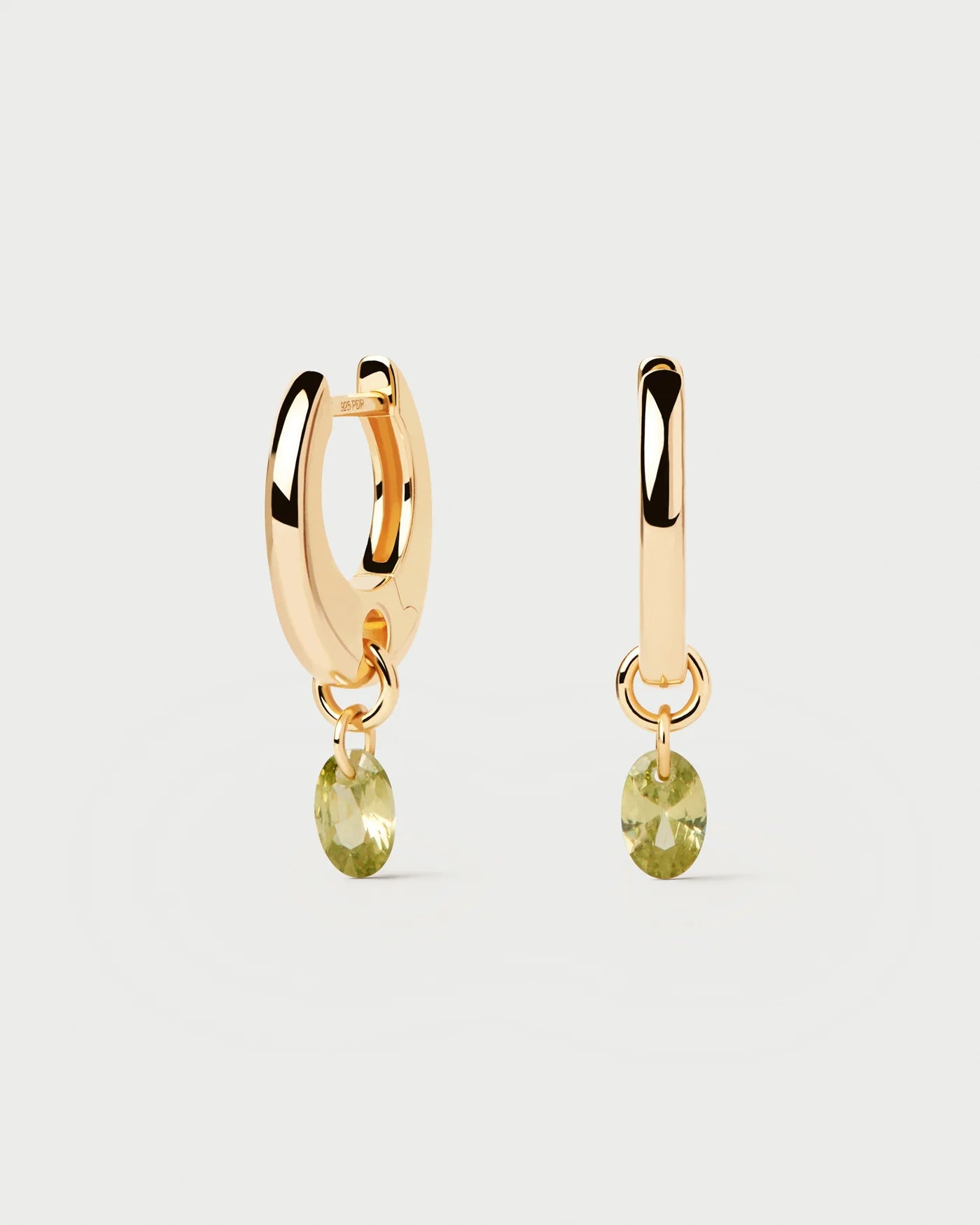 Orecchini PDIPAOLA in argento placcato oro con zirconi verdi