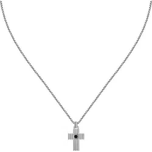 Collana Morellato Torchon con croce e zircone nero