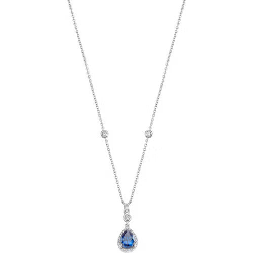 Collana Morellato Tesori in argento con zirconi bianchi e blu