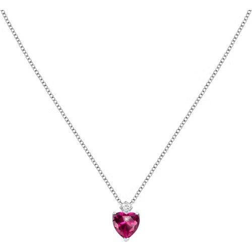 Collana Morellato Tesori in argento con gemma rosa