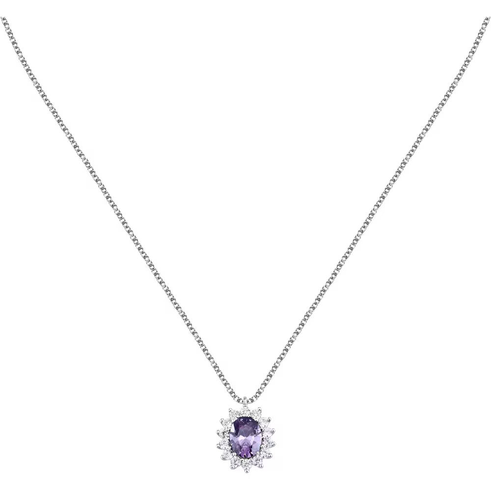 Collana Morellato in argento con zirconi e gemma viola