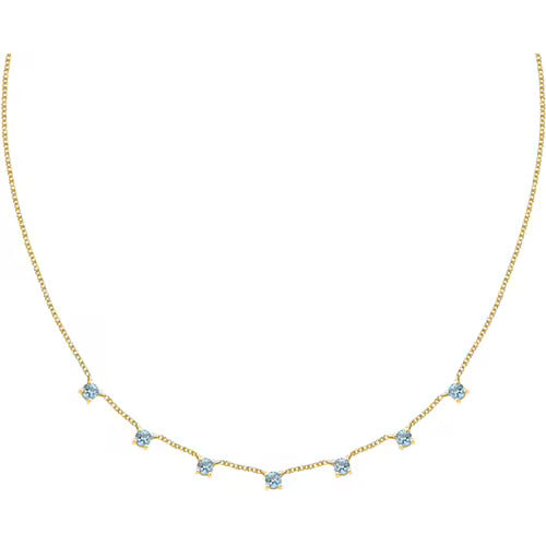 Collana Morellato Tesori in argento con zirconi azzurri