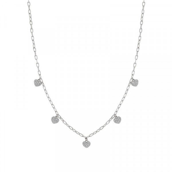 Collana Nomination in argento con cuori pendenti