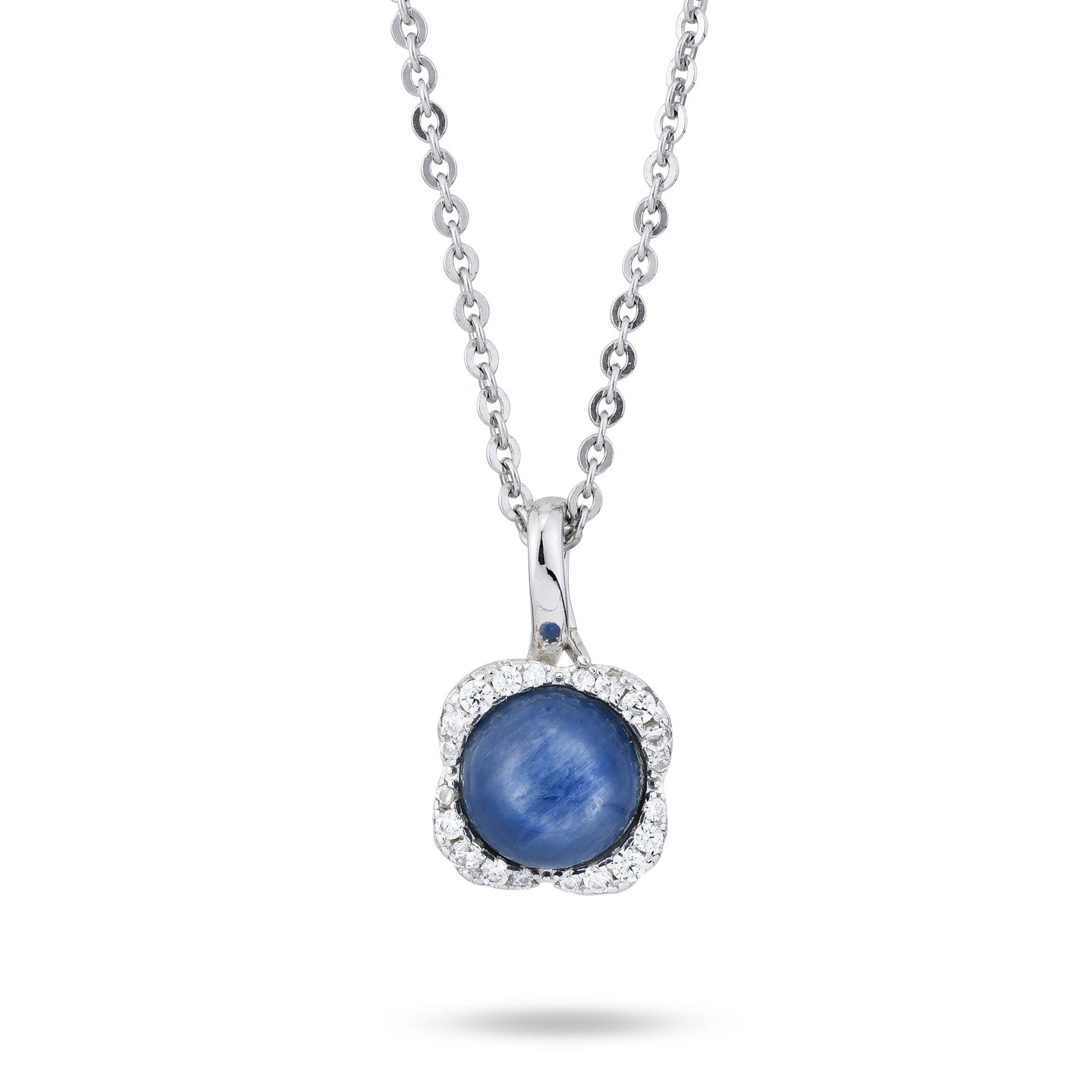 Collana Boccadamo in argento con fiore di cianite e zirconi