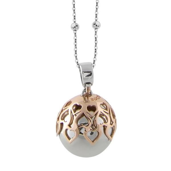 Collana Boccadamo chiama angeli con coppetta placcata oro rosa e cuori traforati