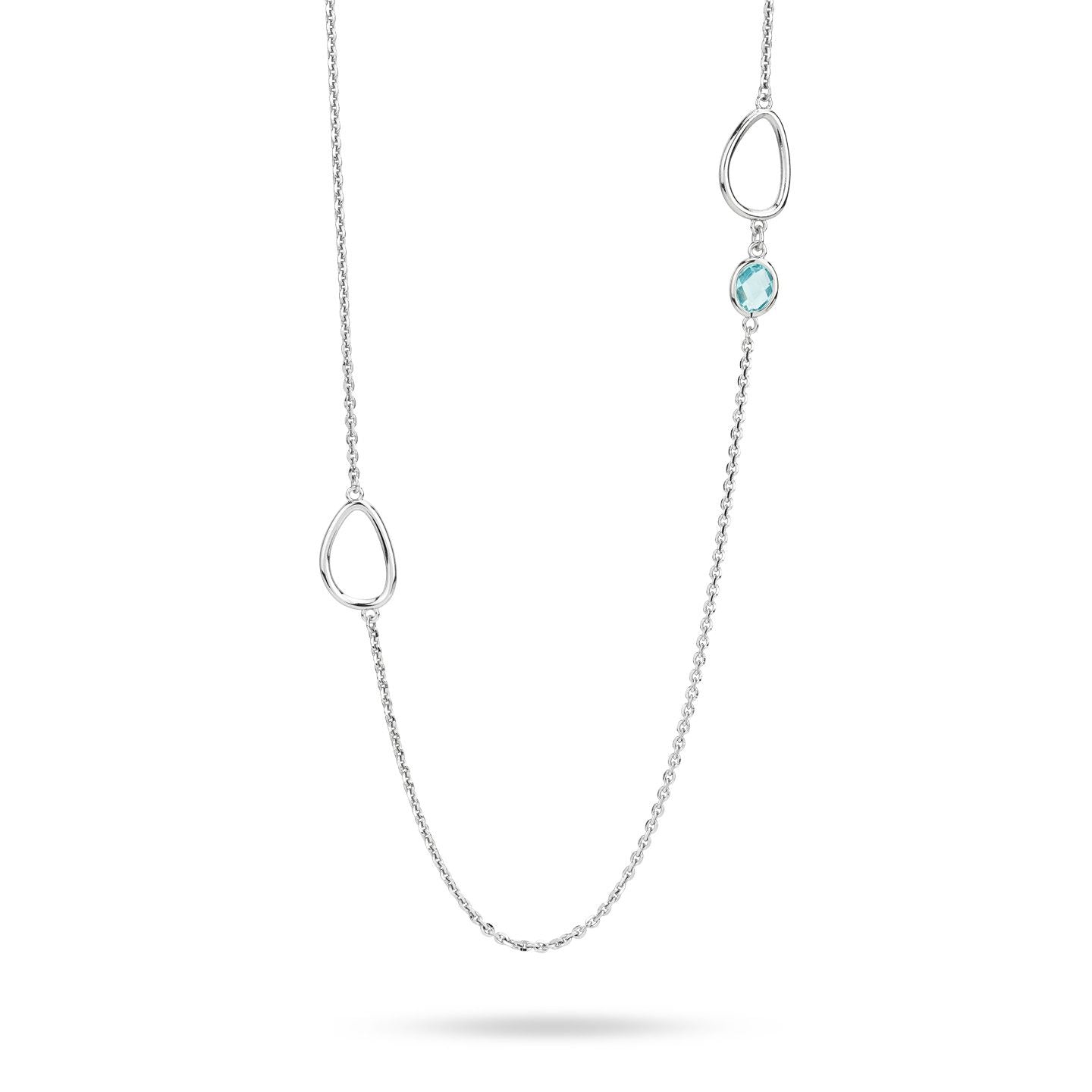 Collana Boccadamo lunga con cristalli di colore acquamarina