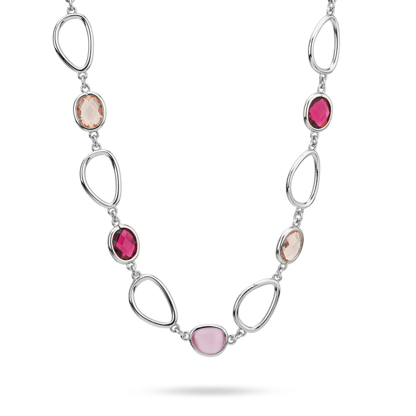 Girocollo Boccadamo con cristalli di colore rosa chiaro rubino e peach