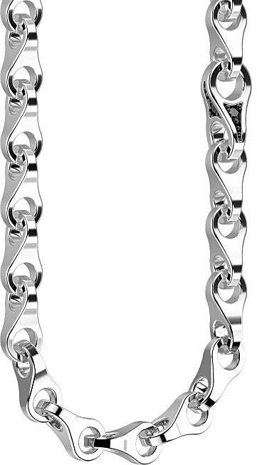 Collana Zancan in argento con maglia semplice a coda di volpe