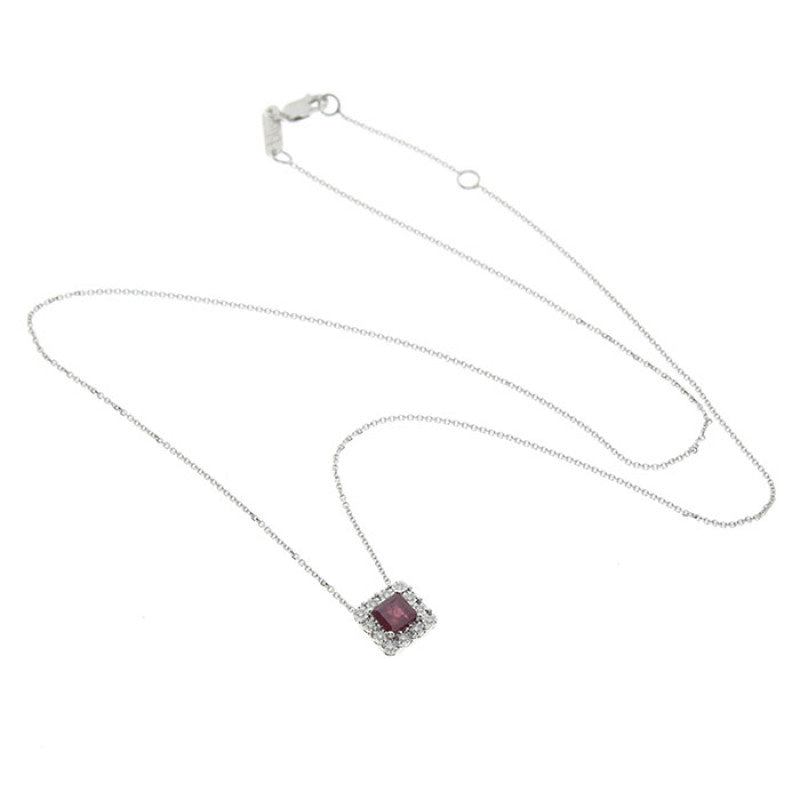Collana Bliss Regal in oro bianco con diamanti e rubino