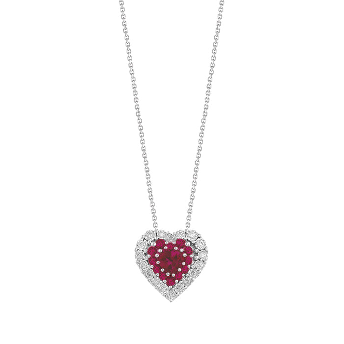 Collana Bliss Prestige in oro bianco con diamanti e rubini