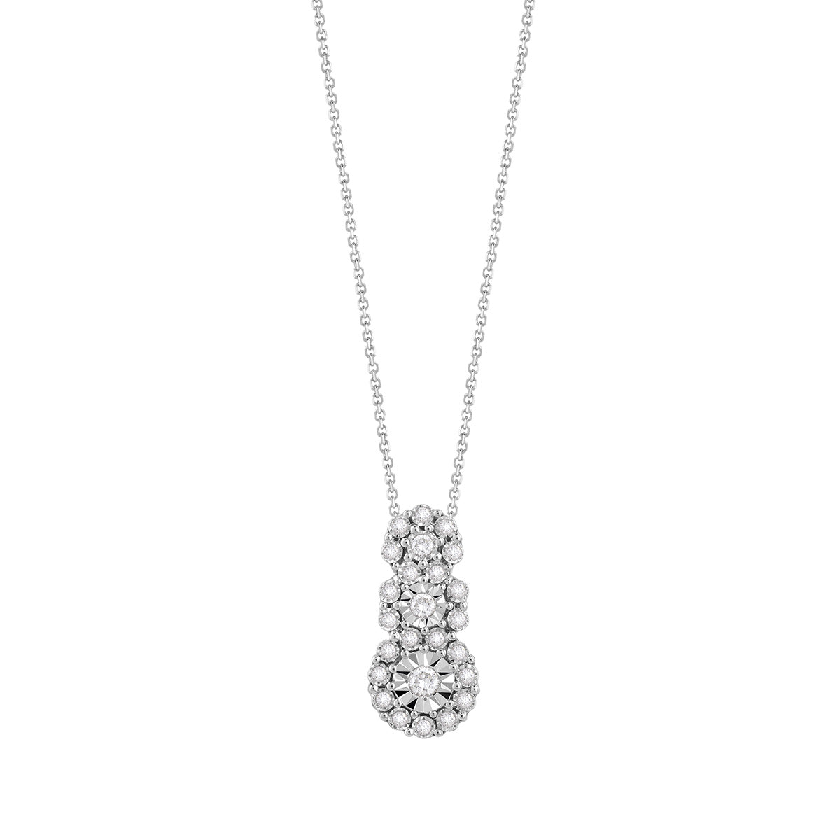 Girocollo Bliss Rugiada in oro bianco trilogi con diamanti