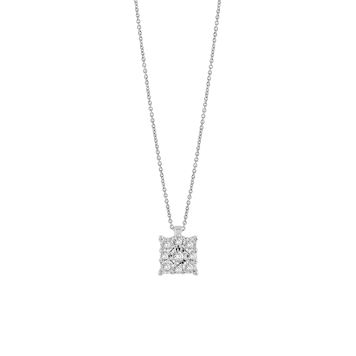 Collana Bliss Rugiada in oror bianco con diamanti