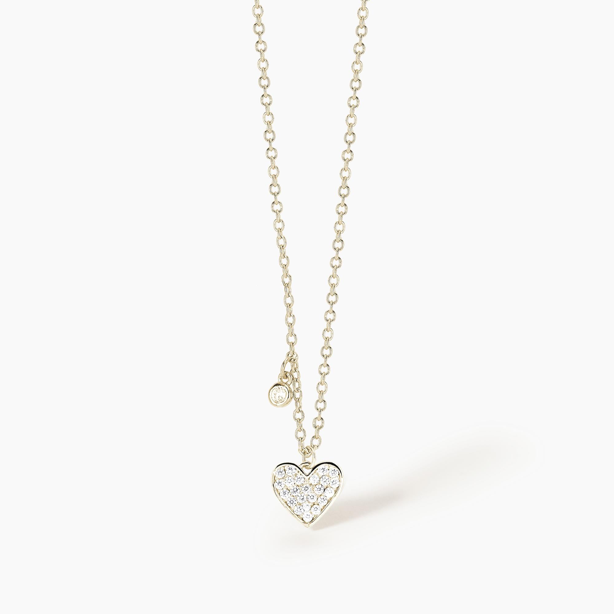 Collana Mabina in angento placcato oro con cuore di zirconi