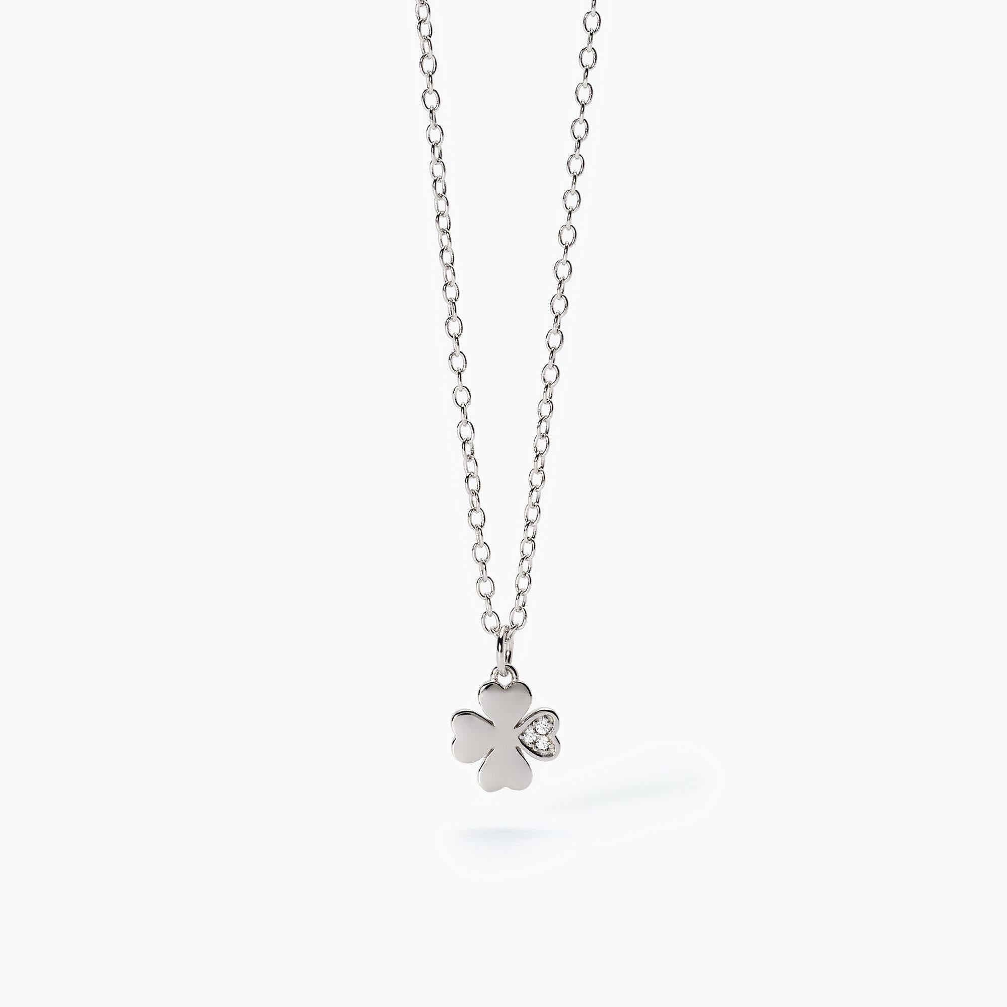 Girocollo Mabina Cercami in argento con quadrifoglio e zirconi