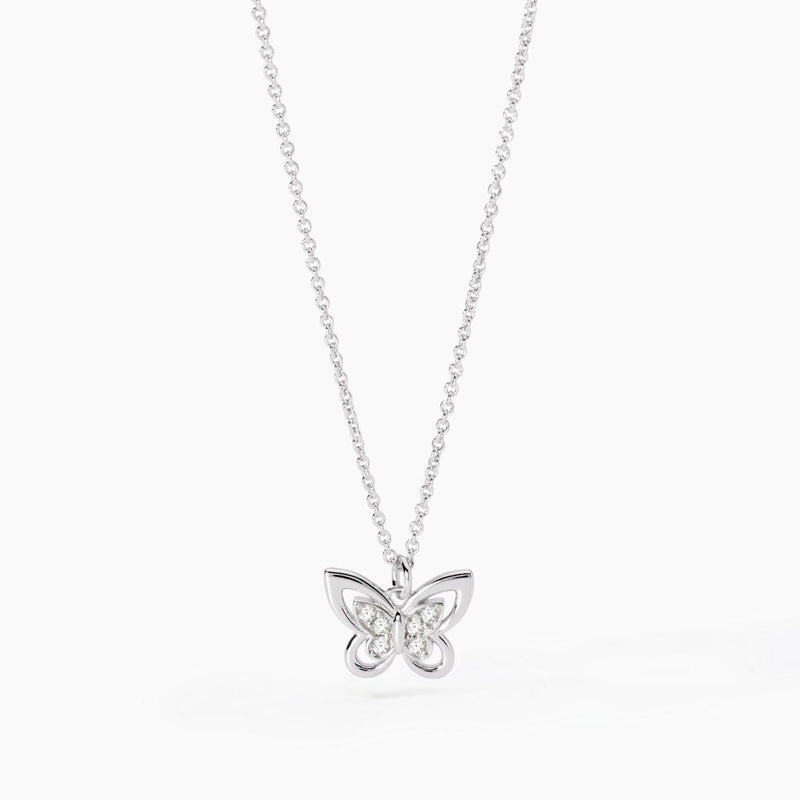 Girocollo Mabina in argento con farfalla in zirconi