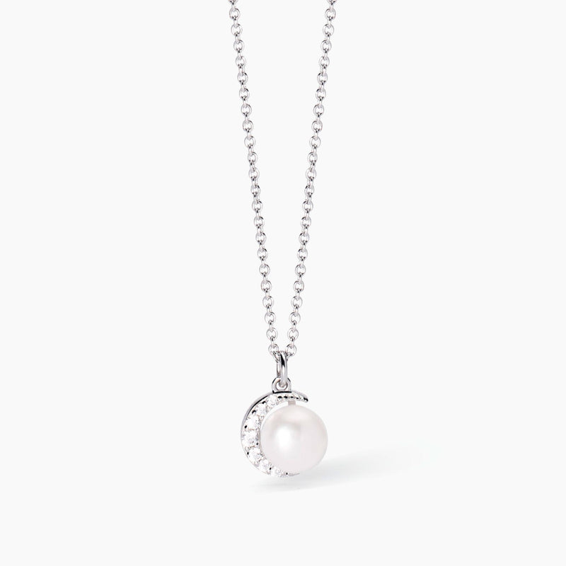 Collana Mabina in argento con perla e zirconi