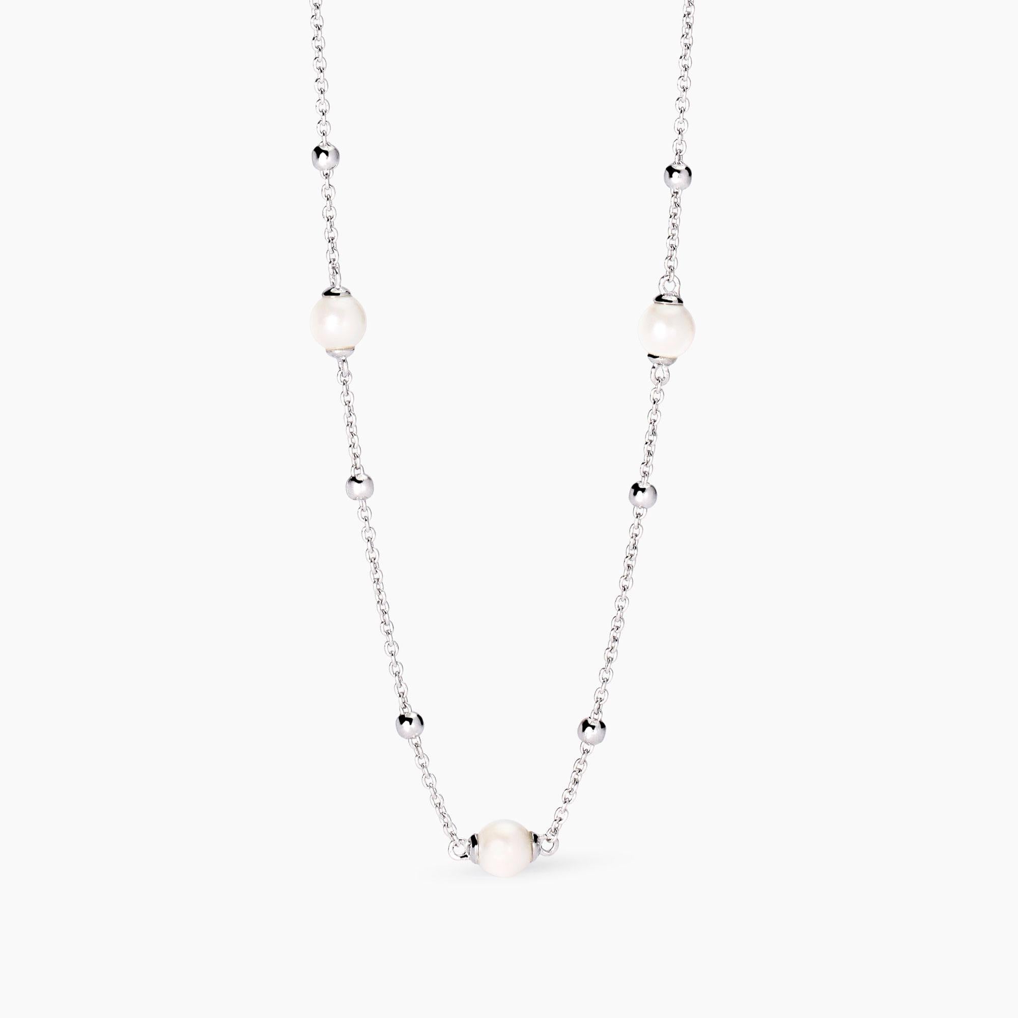 Collana Mabina in argento con perle conchiglia
