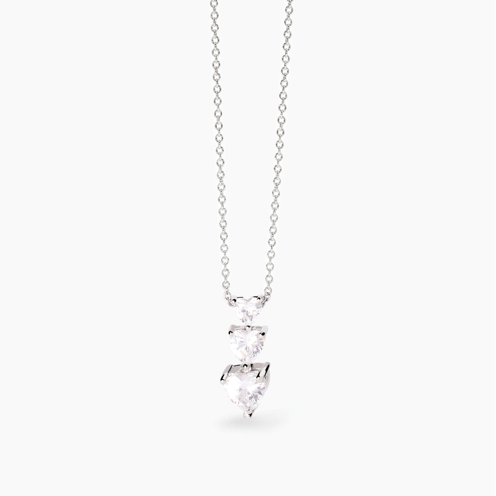Collana Mabina in argento con zirconi a cuore