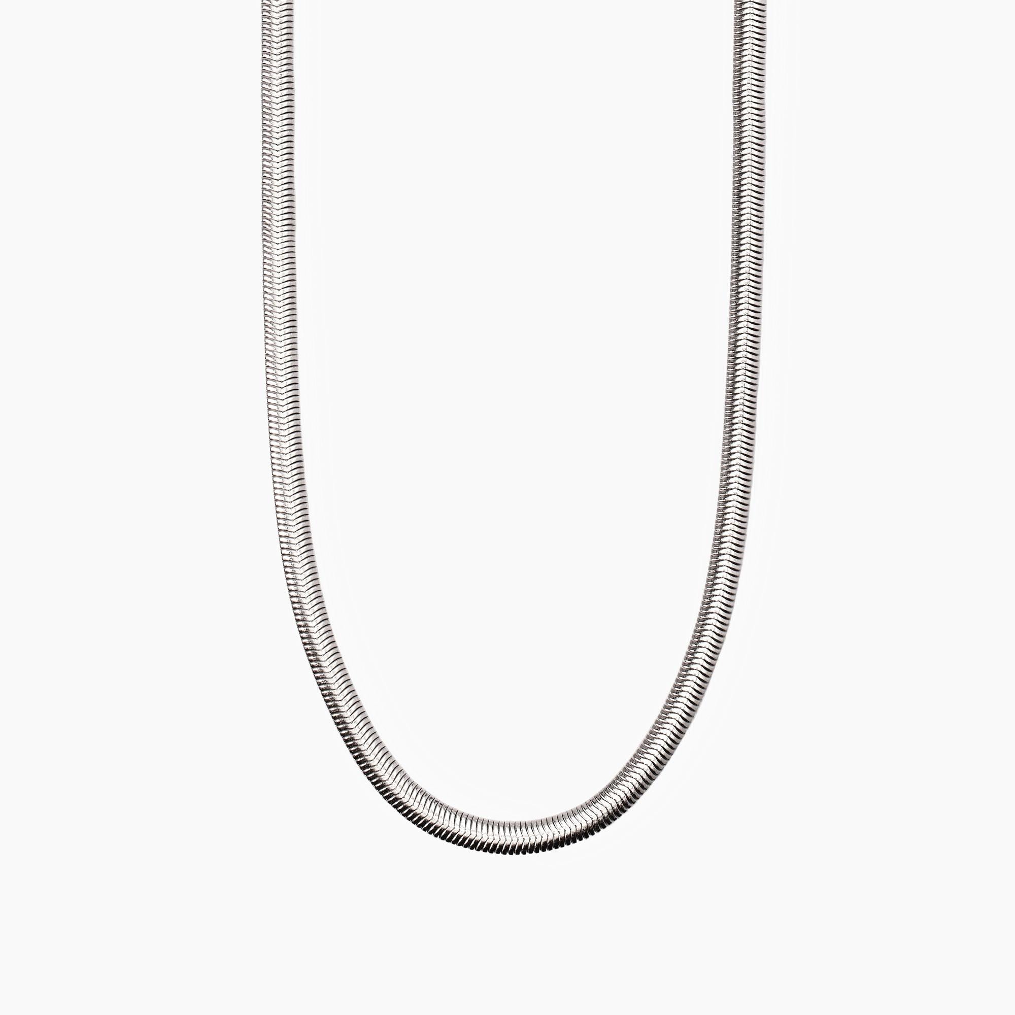Collana Mabina in argento con catena snake
