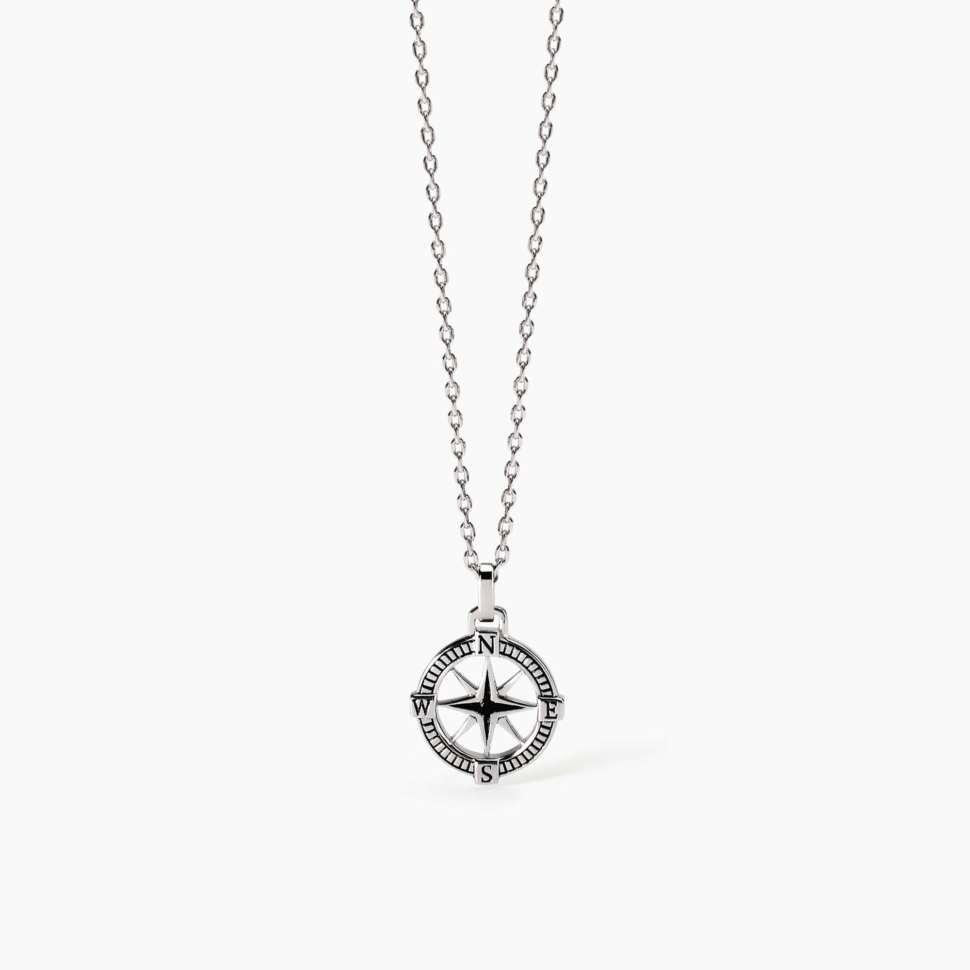 Collana Mabina in argento con rosa dei venti