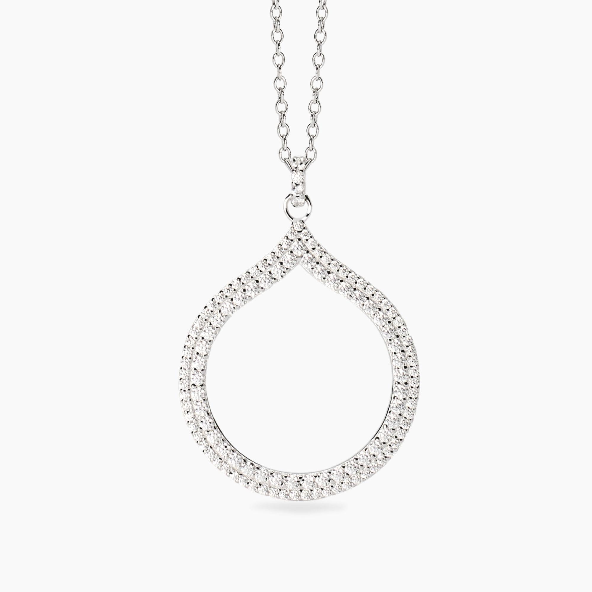 Collana Mabina in argento con goccia di zirconi