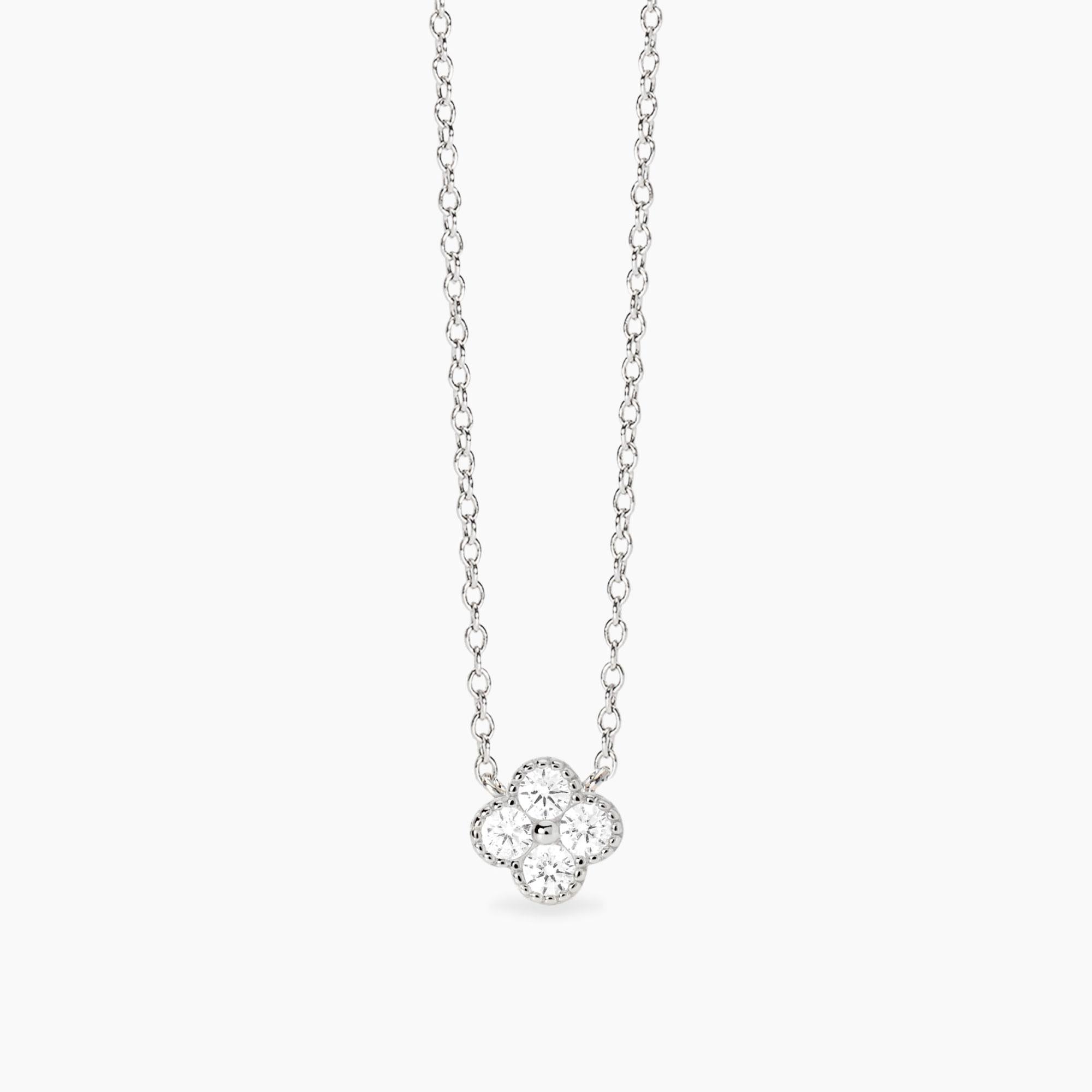 Girocollo Mabina in argento con fiore di zirconi