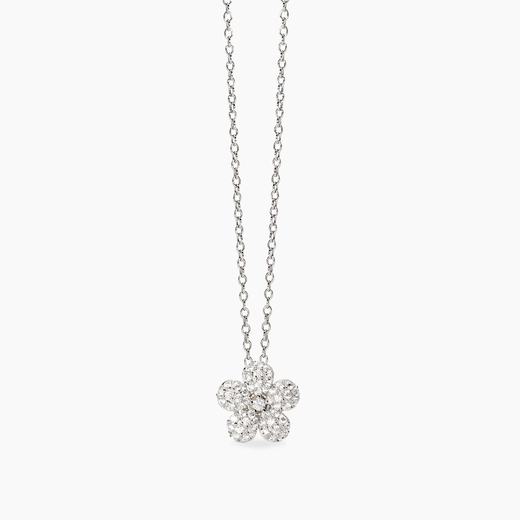 Girocollo Mabina in argento con fiore di zirconi