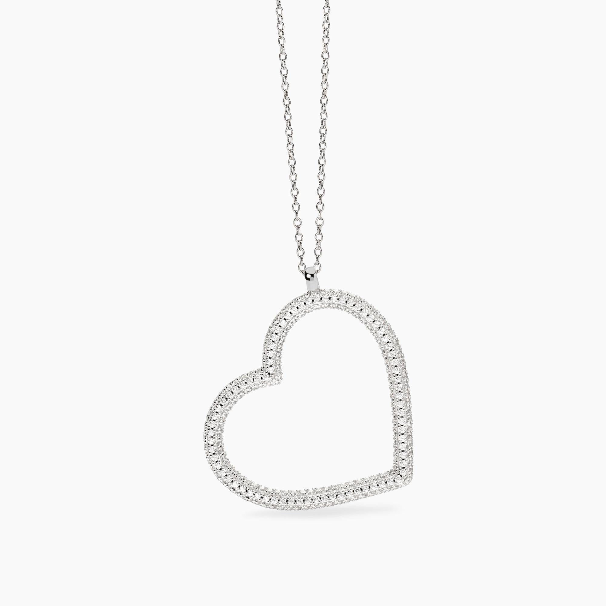 Collana Mabina in argento con cuore in zirconi