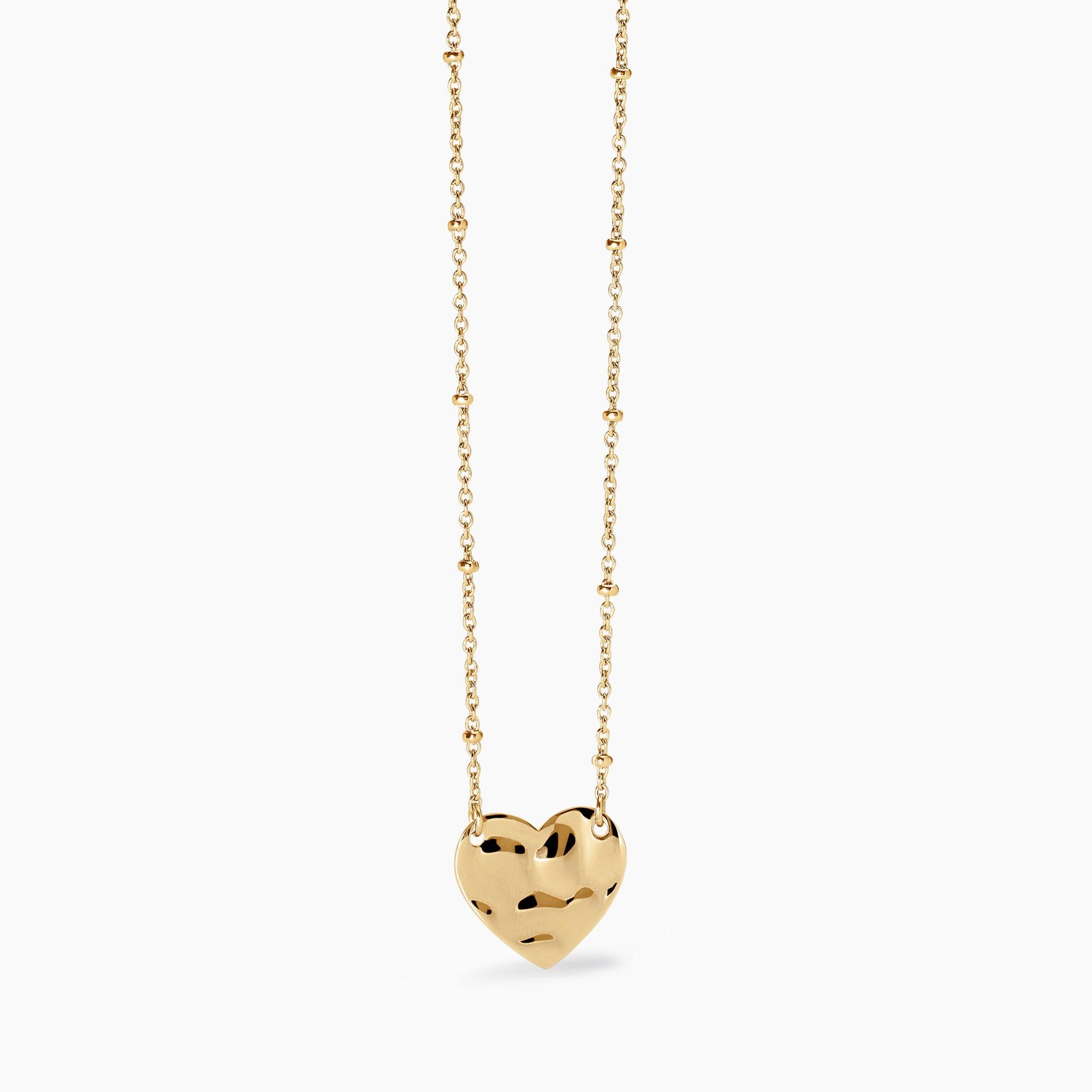 Girocollo Kisult Style dorato con cuore effetto martellato