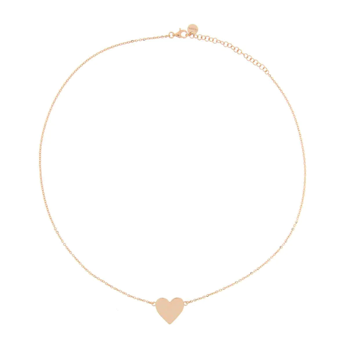Collana Rue des Mille in argento laminato rosa con cuore