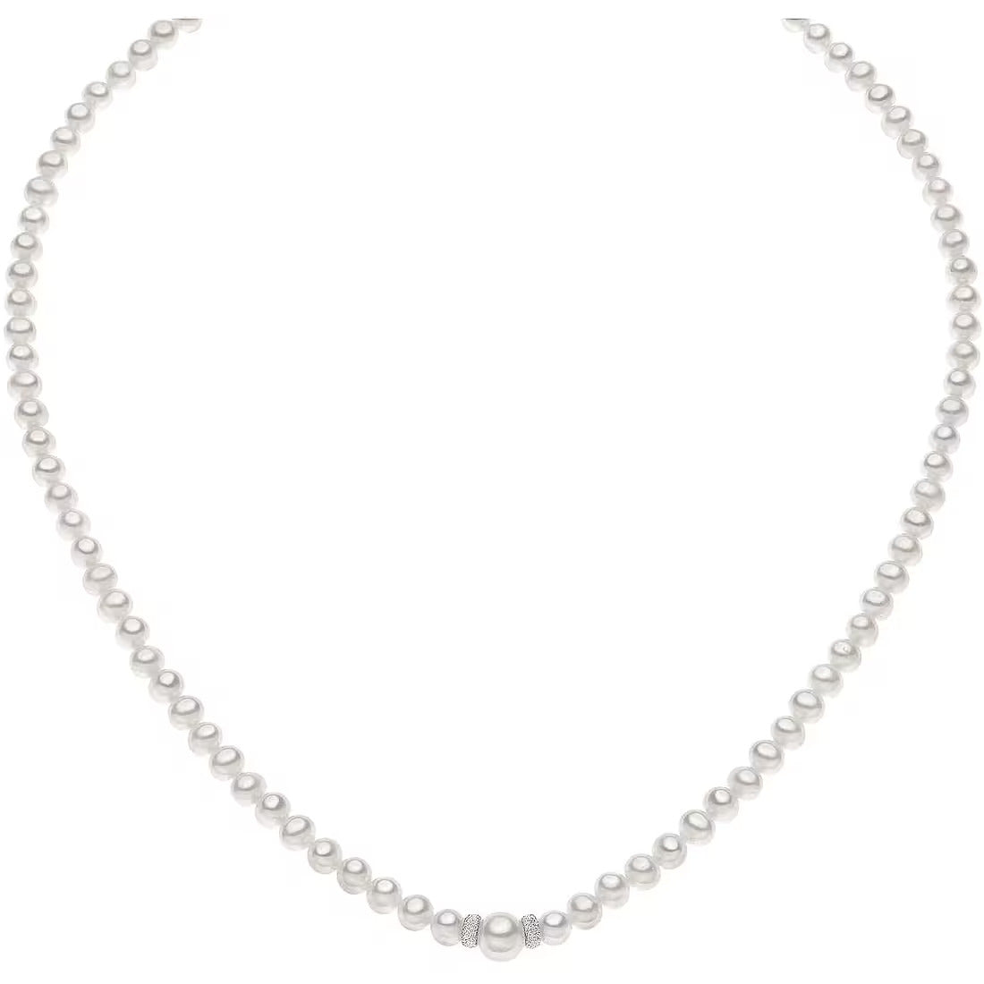 Collana Comete Fili Fantasia in oro bianco con perle