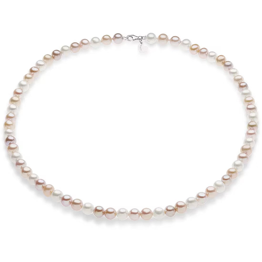 Collana Comete Perle multicolor in oro bianco