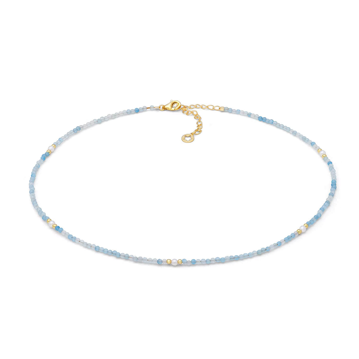 Girocollo Comete in argento con acquamarina e perle