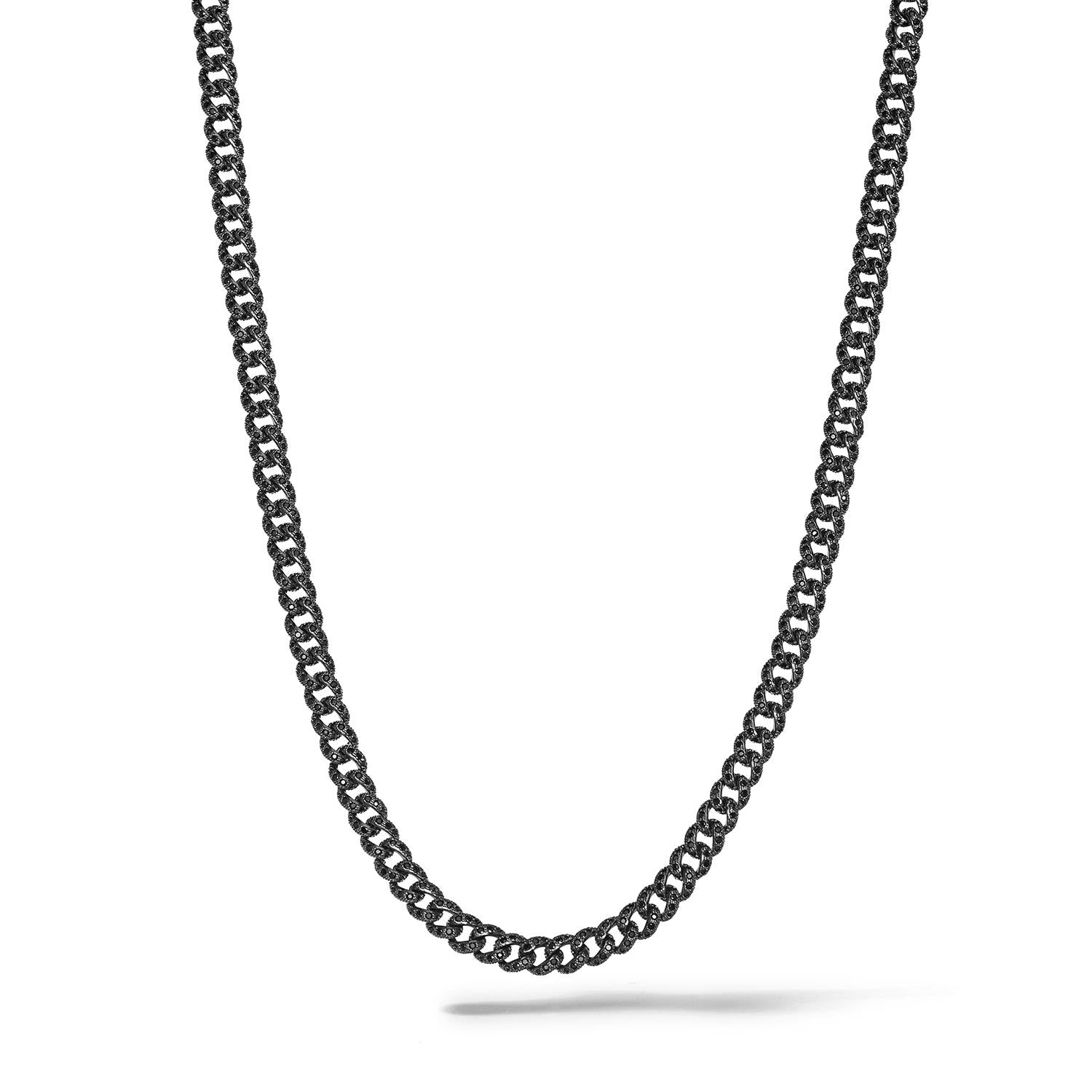 Collana Comete in argento rutenio con zirconi neri