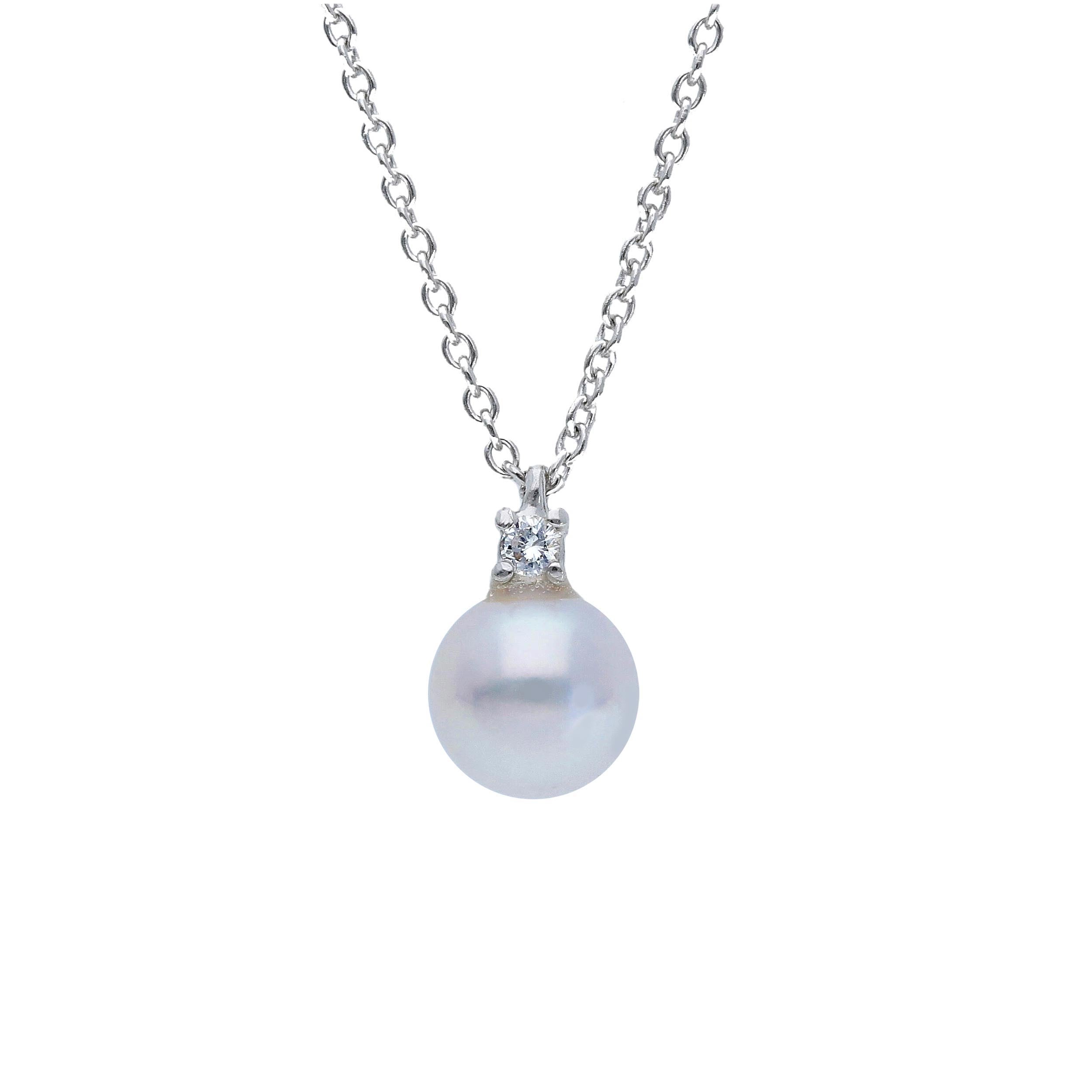 Girocollo Abeni in oro bianco con perla e diamante