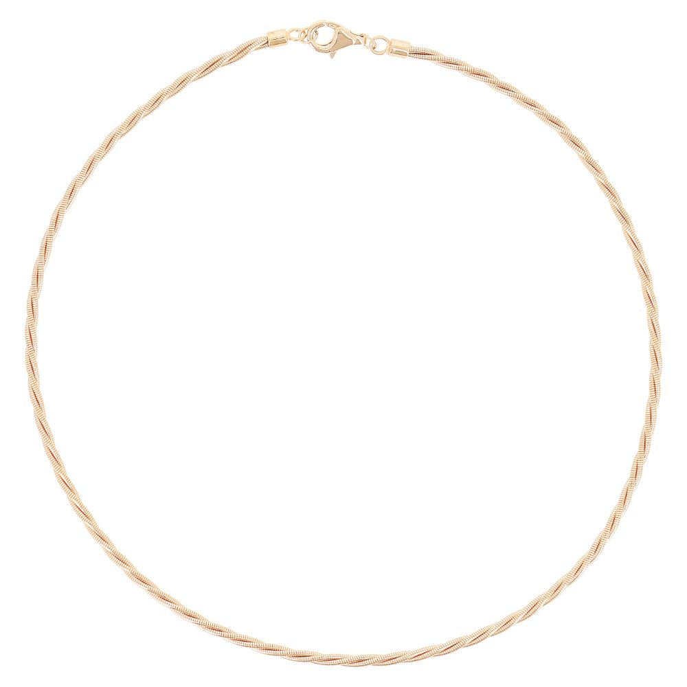 Collana Pesavento DNA Spring in argento laminato giallo intrecciato