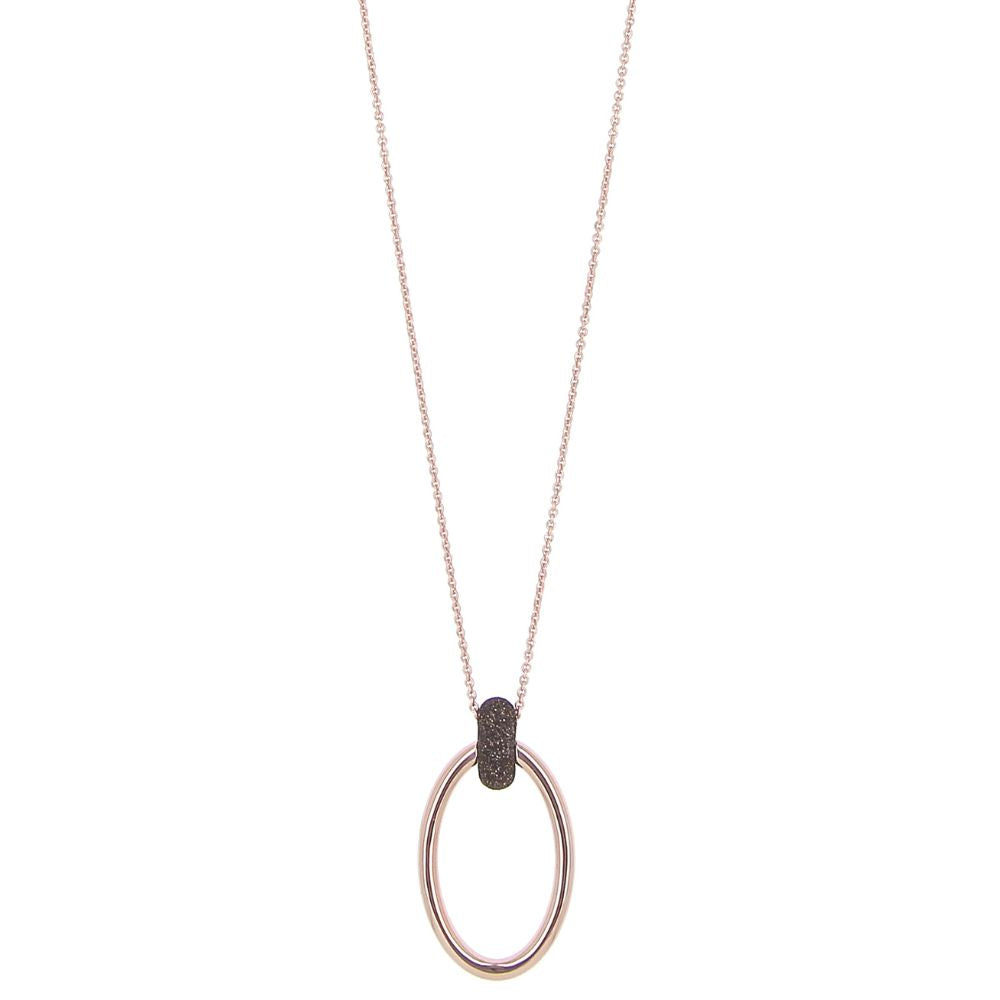 Collana Pesavento Polvere di sogni in argento laminato rosa con ciondolo ovale