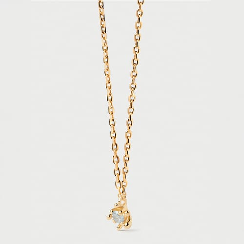 Collana PDIPAOLA in argento placcata oro con zircone