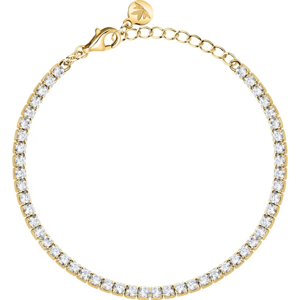 Bracciale Morellato Infinito tennis in argento laminato giallo con zirconi