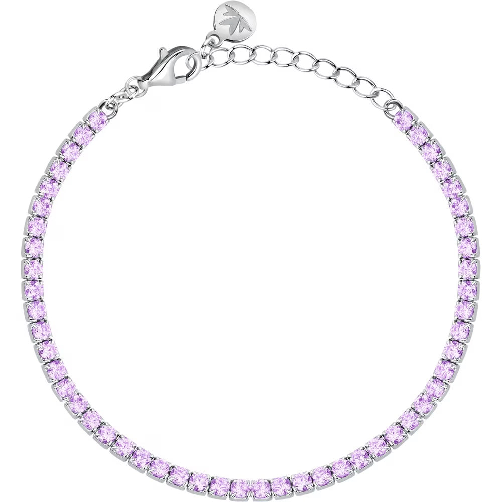 Bracciale Morellato Infinito tennis in argento con zirconi viola