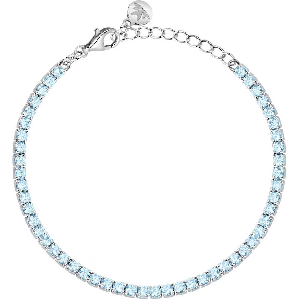 Bracciale Morellato Infinito tennis in argento con zirconi blu