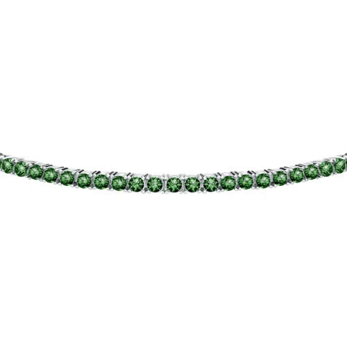 Bracciale Morellato Tesori tennis in argento con zirconi verdi