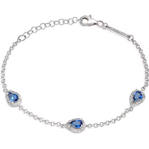 Bracciale Morellato Tesori in argento con zirconi bianchi e blu